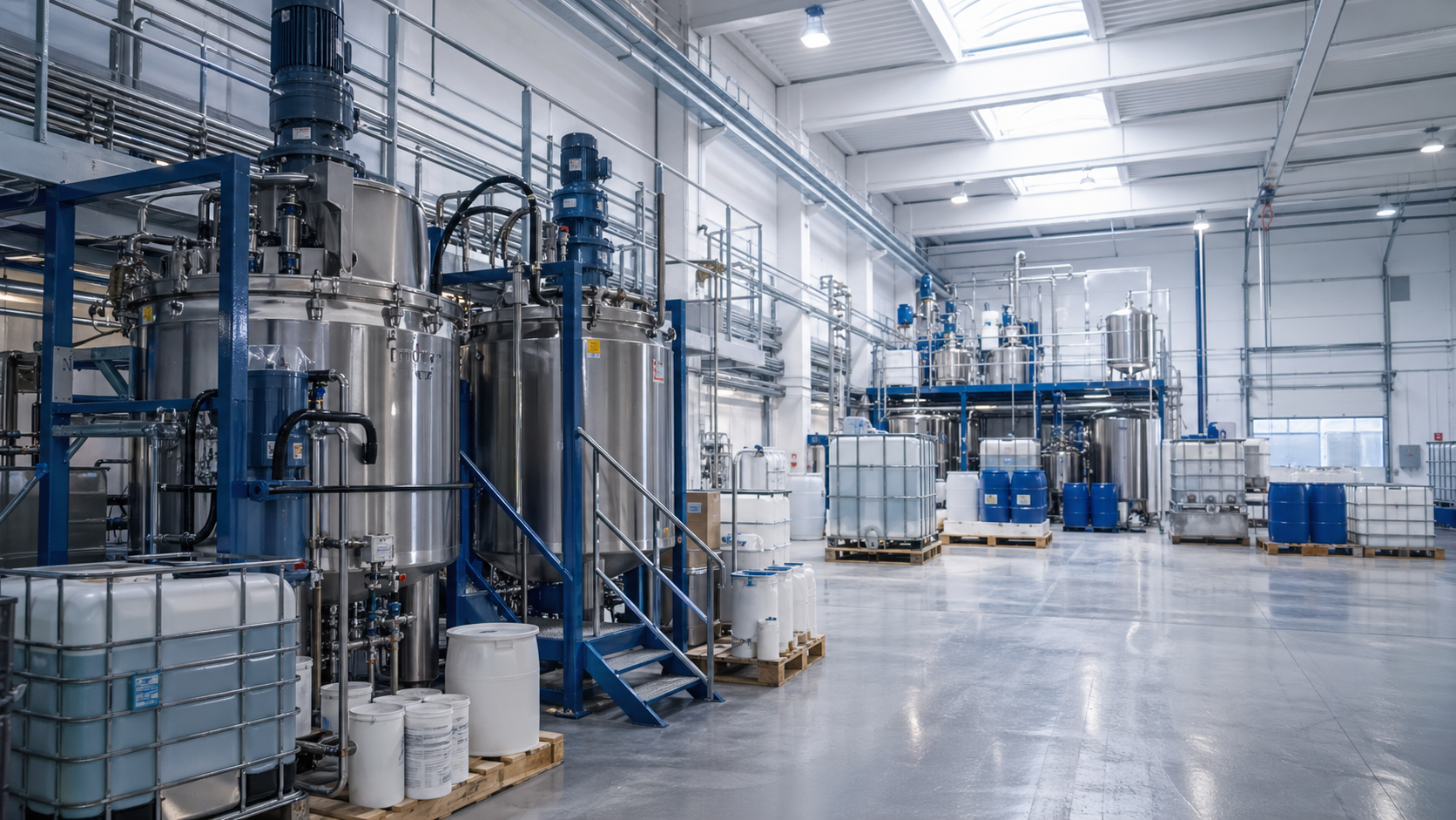 Editorial visual of coating production equipment